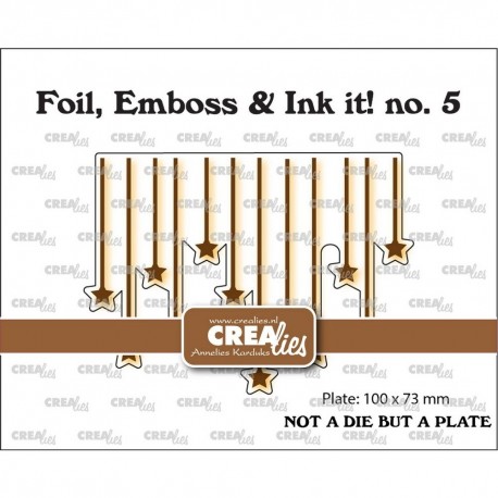 Crealies Foil, Emboss & Ink it Plates no. 05 Hanging Stars