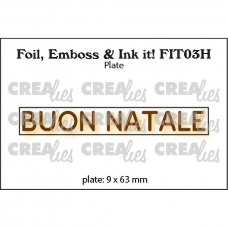 Crealies Foil, Emboss & Ink it Plates no. 03H Buon Natale (orizzontale)