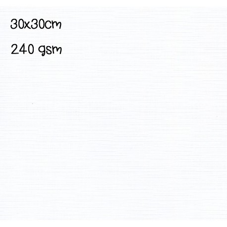 Cartoncino effetto LINO WHITE 240 gms 30x30cm