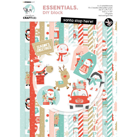 StudioLight Essentials DIY Block Santa Stop Here! Nr.35 A4