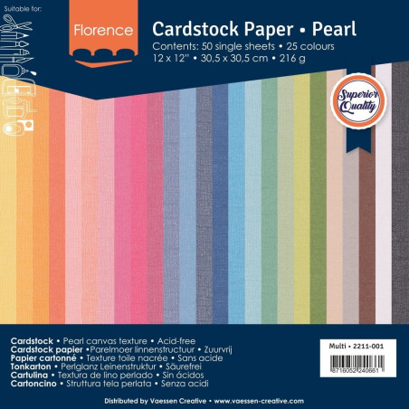 Florence Blocco Cartoncino con Texture Perlata 30,5x30,5cm