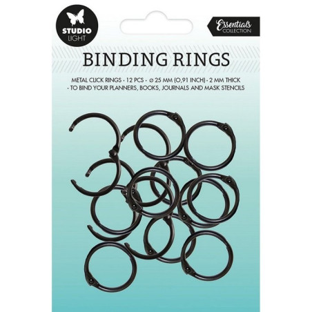 StudioLight Essentials Binding Rings NERI 12pz