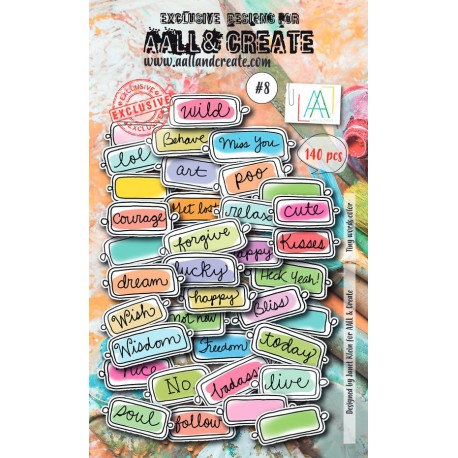 Aall & Create Ephemera Die-cuts Tiny Words Color 140pz