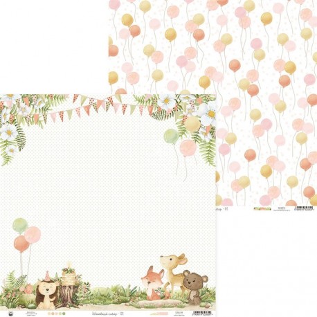 Foglio Piatek Paper WOODLAND CUTIES 01 30x30cm