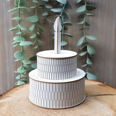 Piatek13 Light Chipboard Embellishments WOODLAND CUTIES - BIRTHDAY CAKE