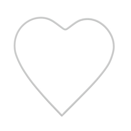 Ghirlanda in Metallo CUORE BIANCO 30cm