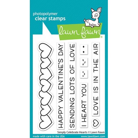 LAWN FAWN Simply Celebrate Hearts Clear Stamp