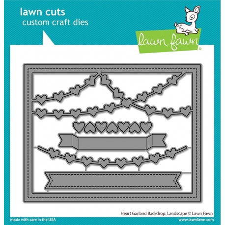 LAWN FAWN Heart Garland Backdrop Landscape Cuts