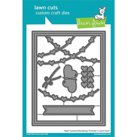 LAWN FAWN Heart Garland Backdrop Portrait Cuts