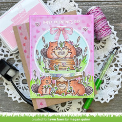 Lawn Fawn Falling Hearts Background Stencil