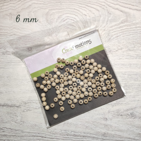 Craftemotions Wooden Round Beads 6 mm 125pz