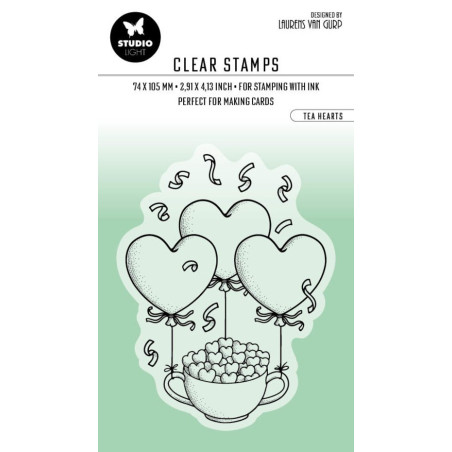 StudioLight Clear Stamp nr.352 Tea Hearts