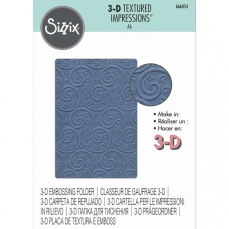 3-D Textured Impressions Embossing Folder - Ornamental Spiral 666054