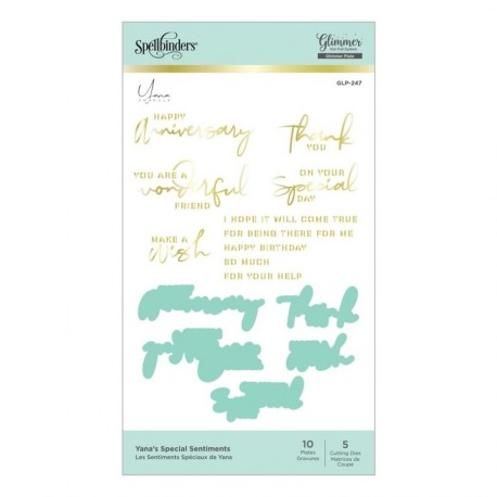 Spellbinders Yana's Special Sentiments Glimmer Hot Foil Plate & Die Sets