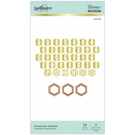 Spellbinders Honeycomb Alphabet Hot Foil Plate & Die Sets