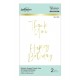 Spellbinders Stylish Script Thank You and Happy Birthday Glimmer Hot Foil Plate