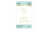 Spellbinders Stylish Script Thank You and Happy Birthday Glimmer Hot Foil Plate