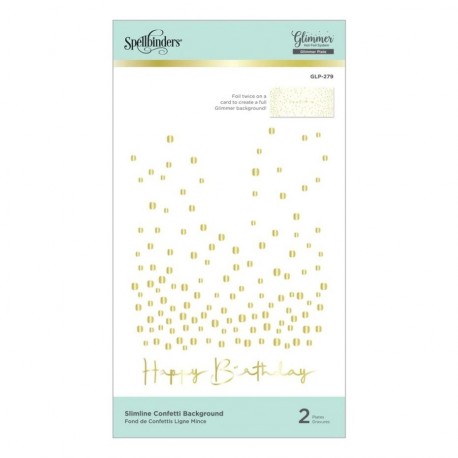 Spellbinders Slimline Confetti Background Glimmer Hot Foil Plate