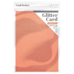 5 fogli A4 Carta Glitterata Tonic Glitter Card Sugared Coral 250gsm