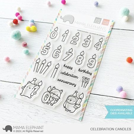 Mama Elephant CELEBRATION CANDLES Clear Stamp