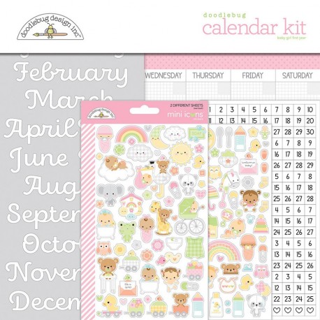 Doodlebug Design Baby Girl First Year Calendar Kit