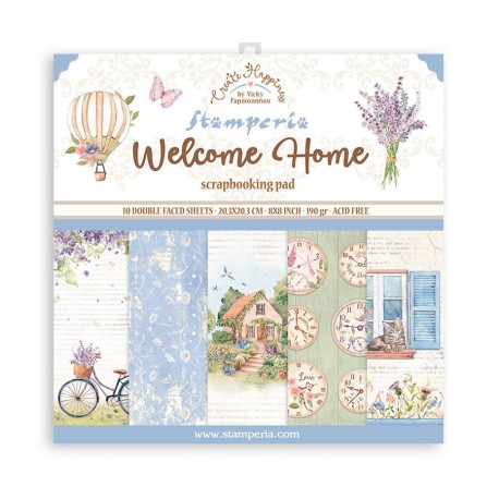 Stamperia Create Happiness Welcome Home Paper Pack 20x20cm