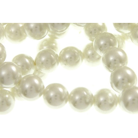 10 Perle di vetro con effetto madreperla Bianche 8 mm