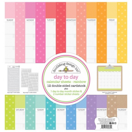 Doodlebug Design Rainbow Day to Day Calendar Assortment Pack