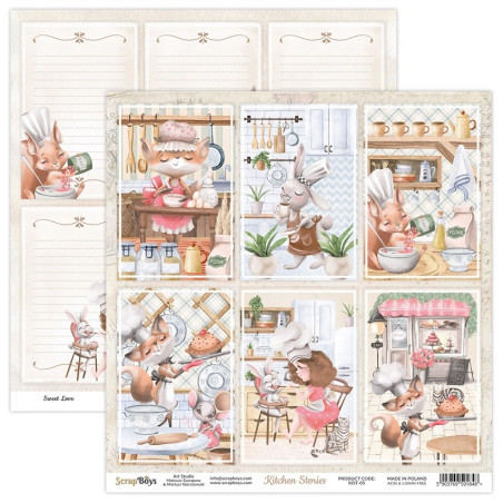 ScrapBoys Kitchen Stories Paper Sheet 05 30x30cm