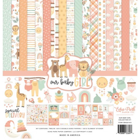 Echo Park Our Baby Girl Collection Kit 30x30cm