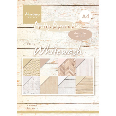 Marianne Design Pretty Paper Bloc A4 Whitewash