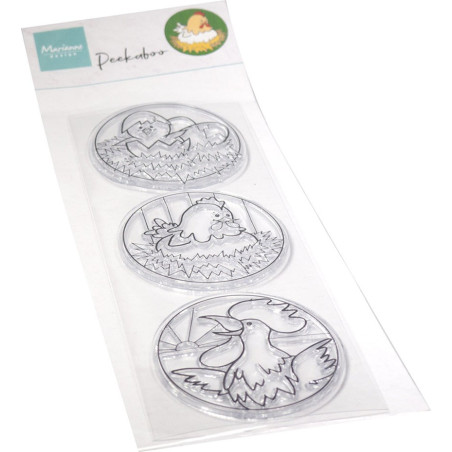 Marianne Design Clear Stamp Hetty's Peek-a-boo Chicken Family