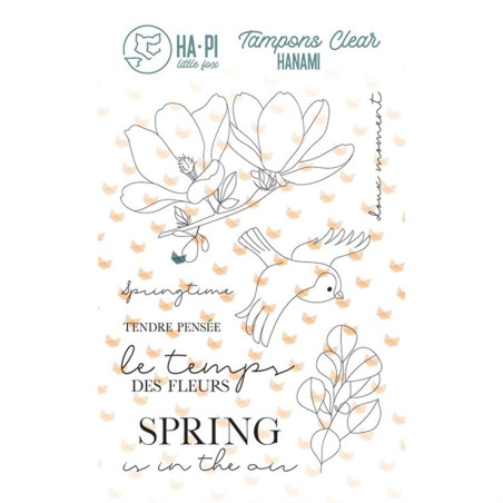 HA-PI Little Fox HANAMI Le temps des Fleurs Clear Stamp