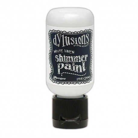 Ranger Dylusions Shimmer Paint Flip Cap Bottle - White Linen