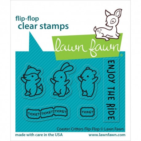 LAWN FAWN Coaster Critters Flip-Flop Clear Stamp