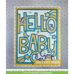 LAWN FAWN Giant Outlined Hello Baby Cuts
