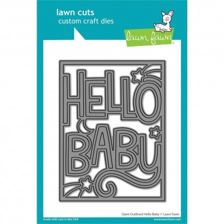 LAWN FAWN Giant Outlined Hello Baby Cuts