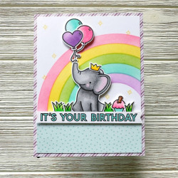 Lawn Fawn Corner Rainbow Background Stencil 2pz
