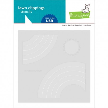 Lawn Fawn Corner Rainbow Background Stencil 2pz