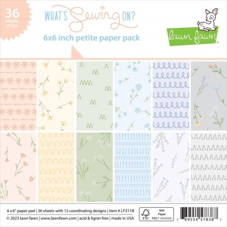 LAWN FAWN What's Sewing On? Paper Pack 15x15m