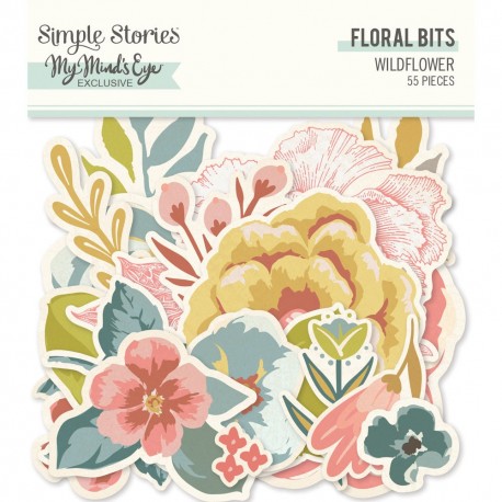 Simple Stories Wildflower Floral Bits 55pz