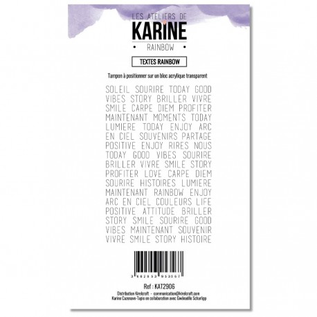 Les Ateliers de Karine Rainbow Textes Rainbow Clear Stamp