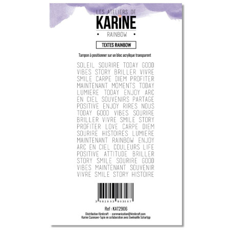 Les Ateliers de Karine Rainbow Textes Rainbow Clear Stamp
