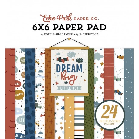 Echo Park Dream Big Little Boy Paper Pad 15x15cm