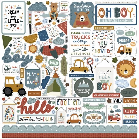 Echo Park Dream Big Little Boy Element Sticker 30x30cm