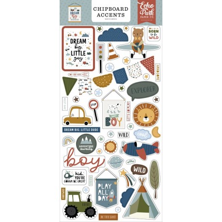 Echo Park Dream Big Little Boy Chipboard Accents