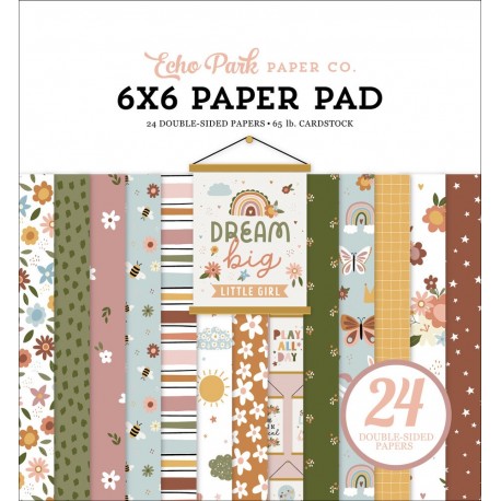 Echo Park Dream Big Little Girl Paper Pad 15x15cm