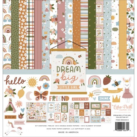 Echo Park Dream Big Little Girl Collection Kit 30x30cm