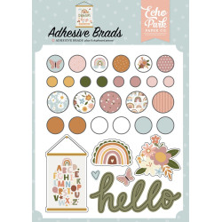 Echo Park Dream Big Little Girl Adhesive Brads 25pz+6 Chipboard