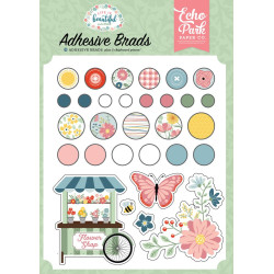 Echo Park Life Is Beautiful Adhesive Brads 25pz+5 Chipboard